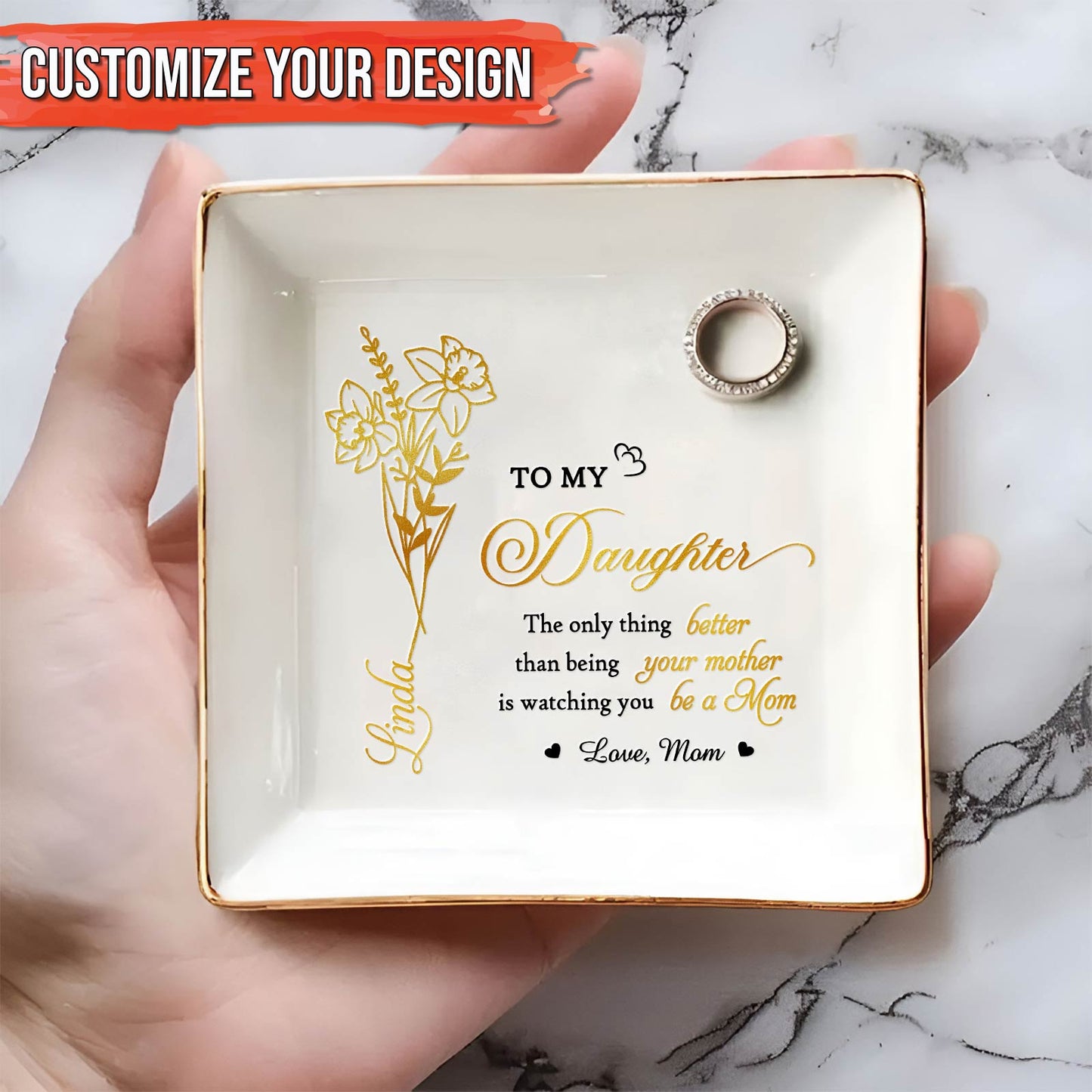 Family - To My Daughter - Personalized Jewelry Dish