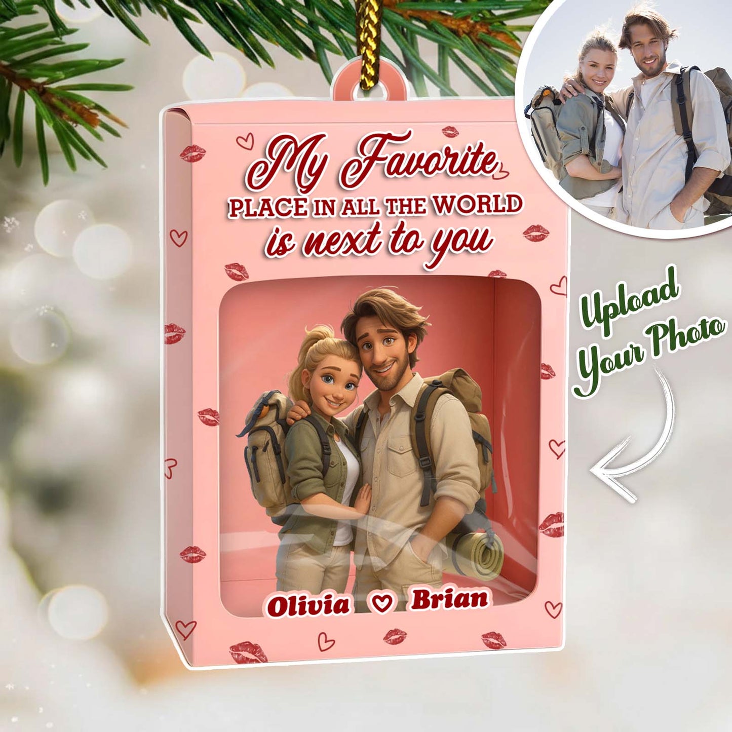 Personalized 3D couple gift box featuring a custom photo frame for unique keepsakes