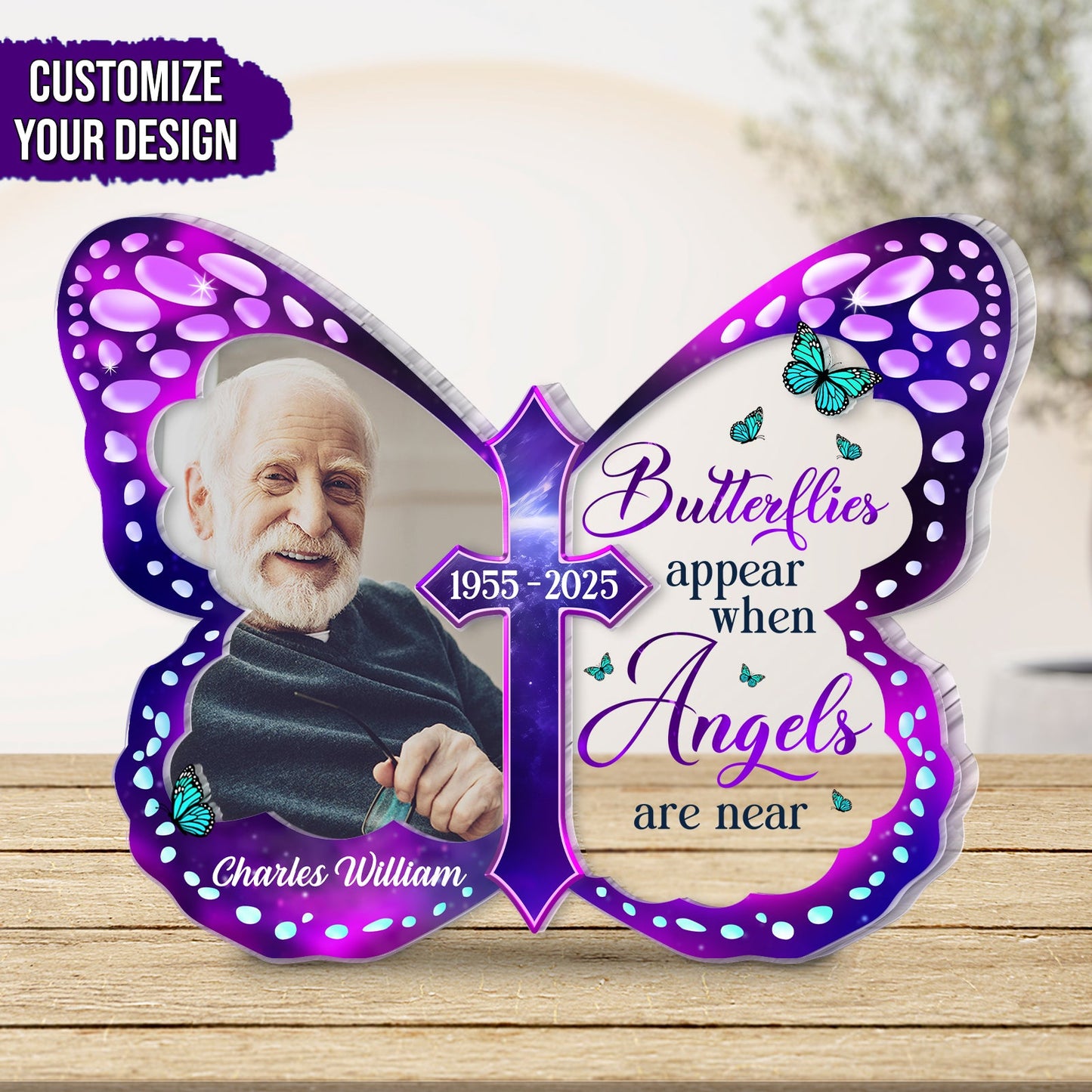 Family - Your Wings Were Ready But My Heart Was Not - Personalized 2 Layers Acrylic Plaque