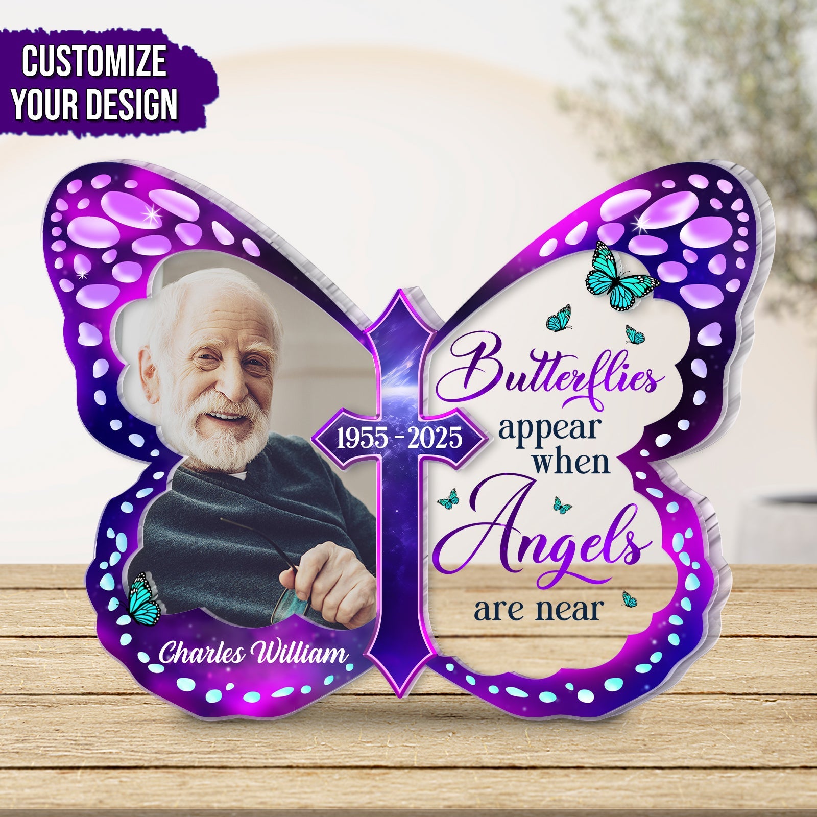 Family - Your Wings Were Ready But My Heart Was Not - Personalized 2 Layers Acrylic Plaque