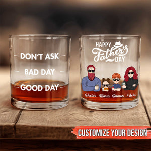 Family - Happy Father's Day - Personalized Mood Meter Whisky Glass