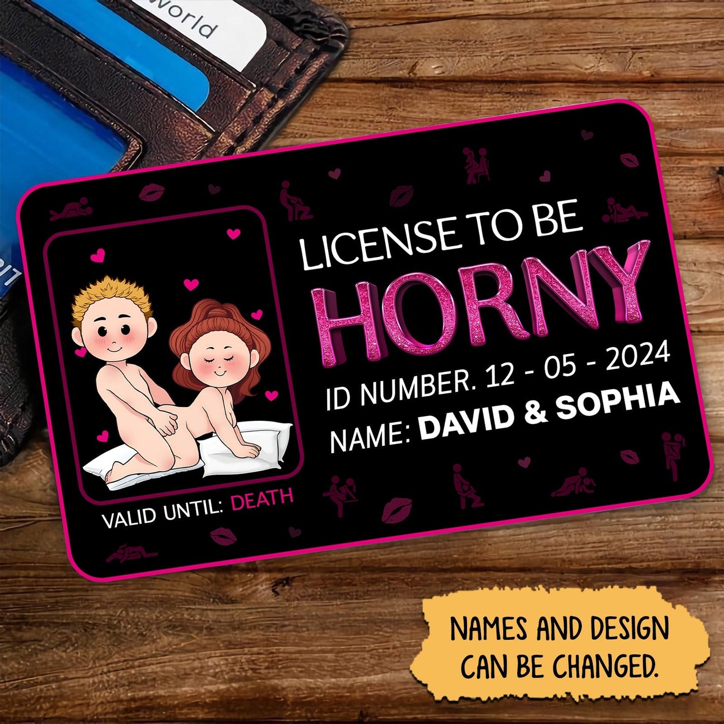 Couple - License To Be Horny - Personalized Wallet Card