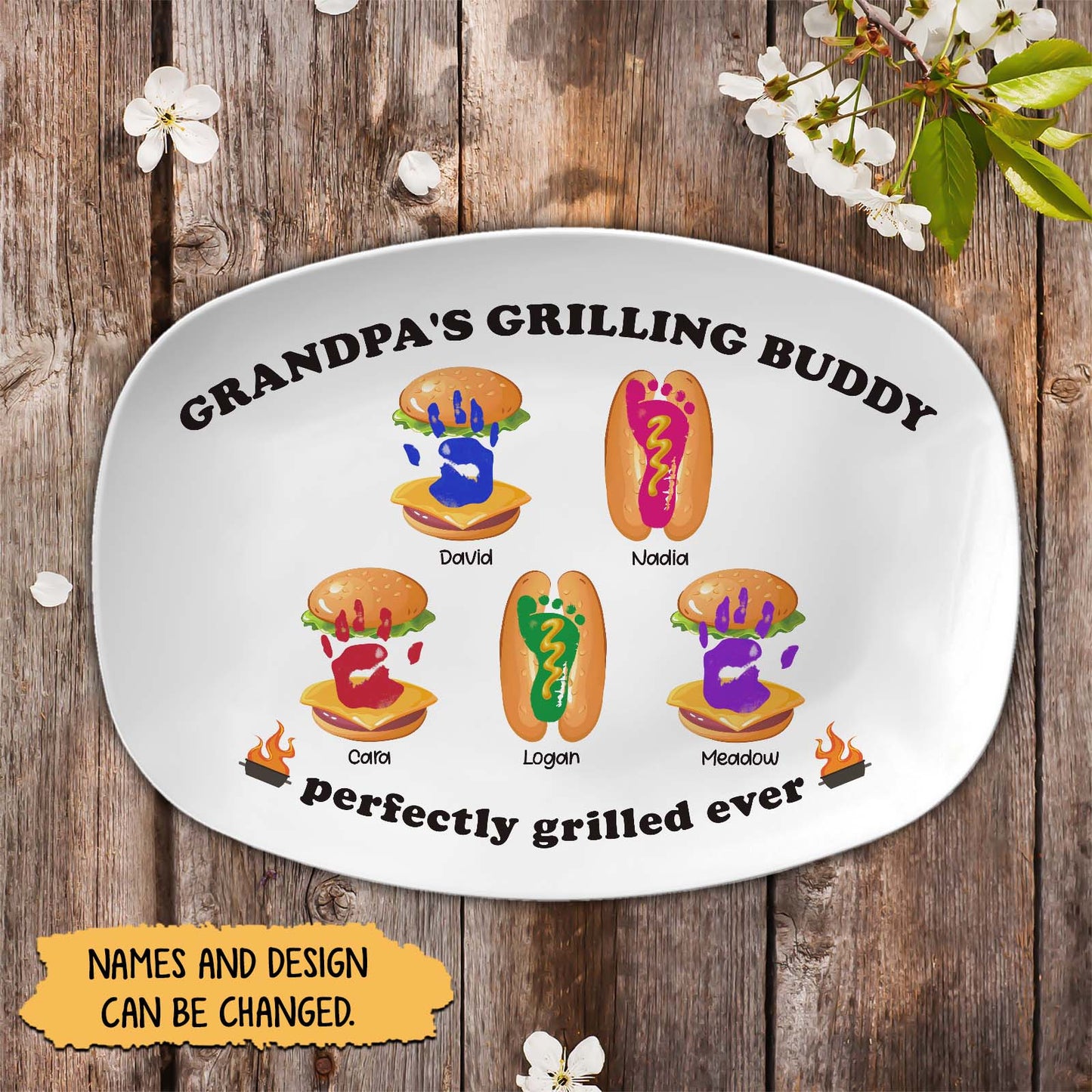 Family - Daddy's Grilling Buddy - Personalized Platter