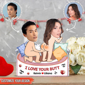 Couple - I Love Your Butt - Personalized Custom Photo Shaking Head Standee