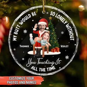 Personalized Couples Christmas Glass Ornament - Funny Custom Gift For Him Or Her