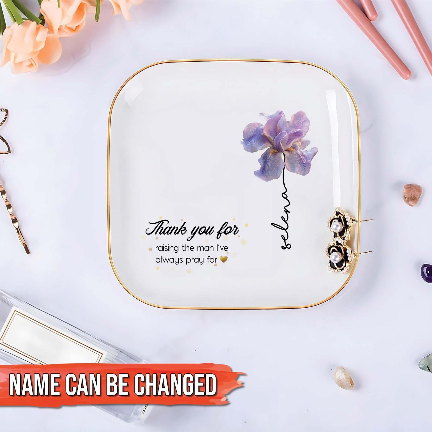 Family - Thank You For Raising The Man I've Pray For - Personalized Ring Dish