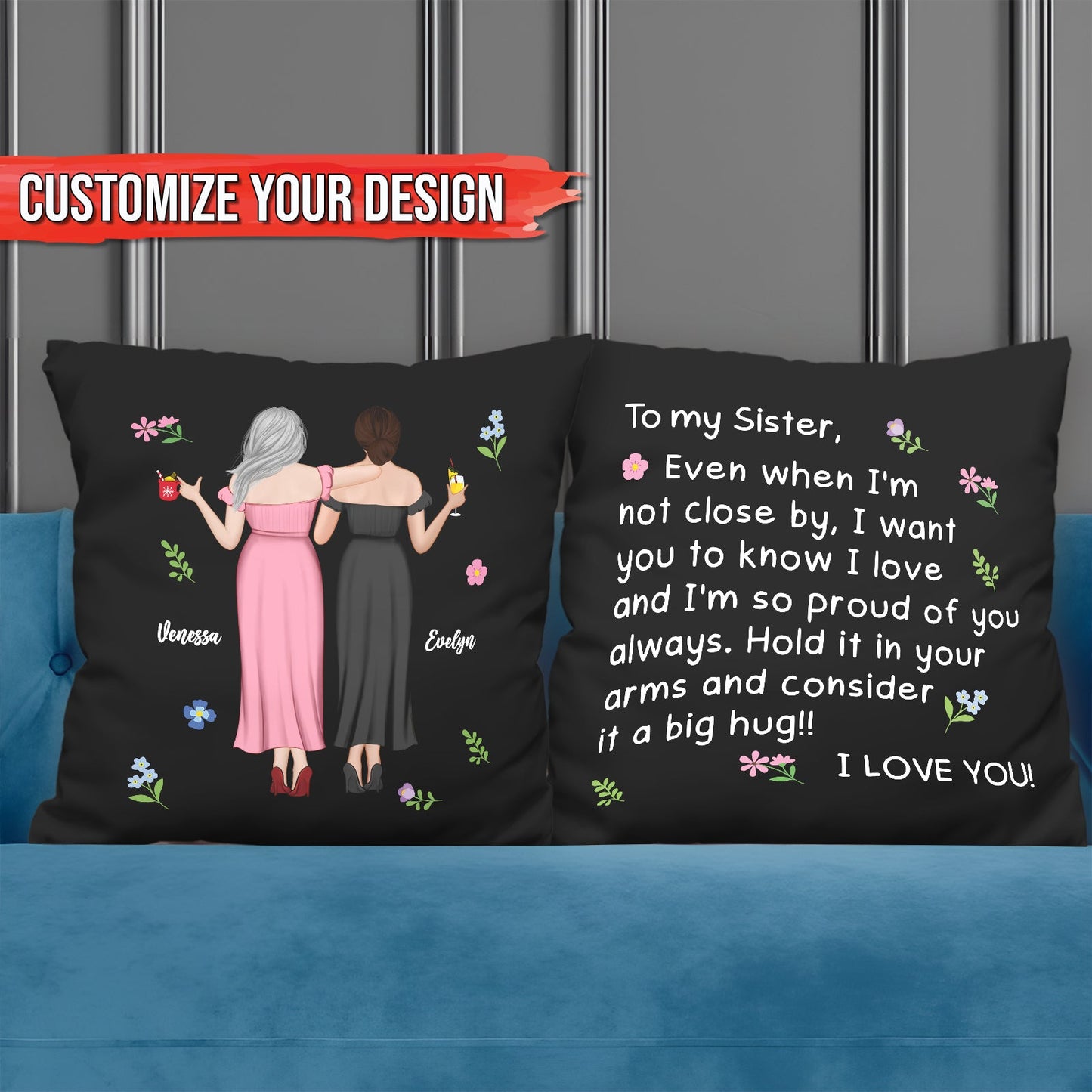 Sisters Gift From Sister - To My Bestie - Personalized Pillow