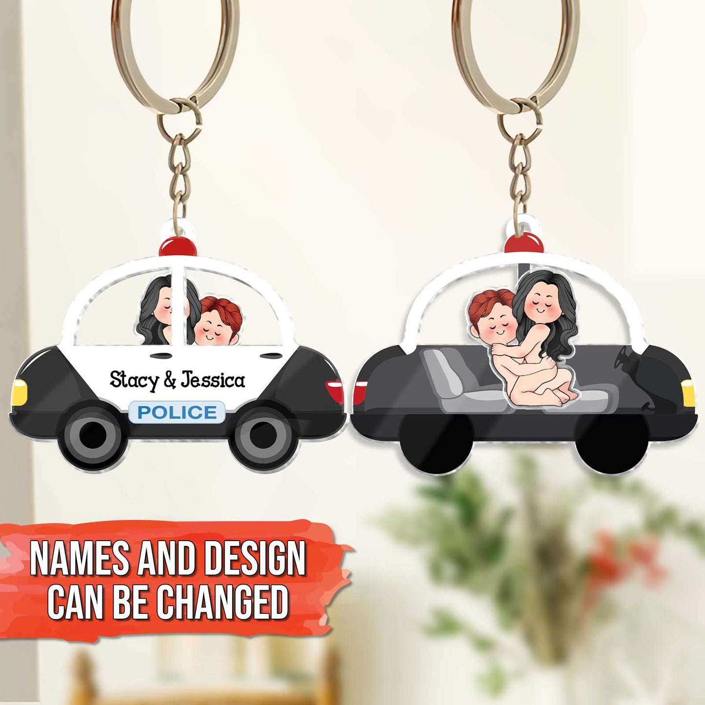 Couple - Love Journey Of Ours - Personalized Police Shaking Keychain