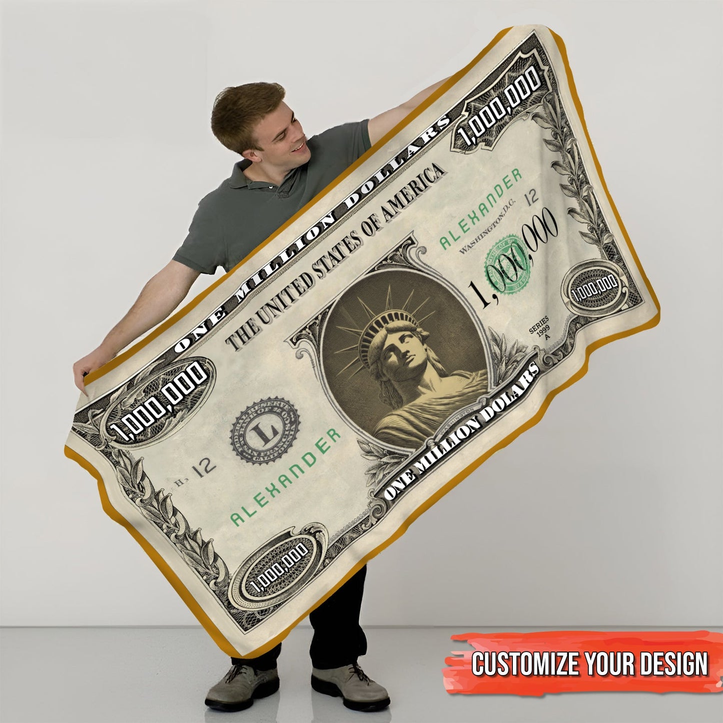 For Friend - Sleep Like A Millionaire - Personalized Dollar Blanket