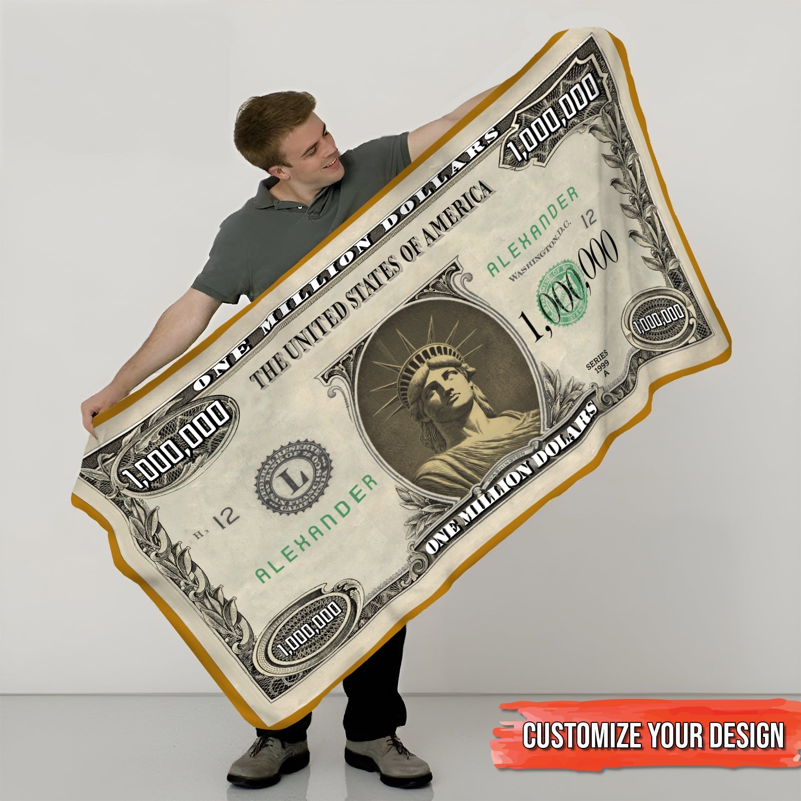 For Friend - Sleep Like A Millionaire - Personalized Dollar Blanket