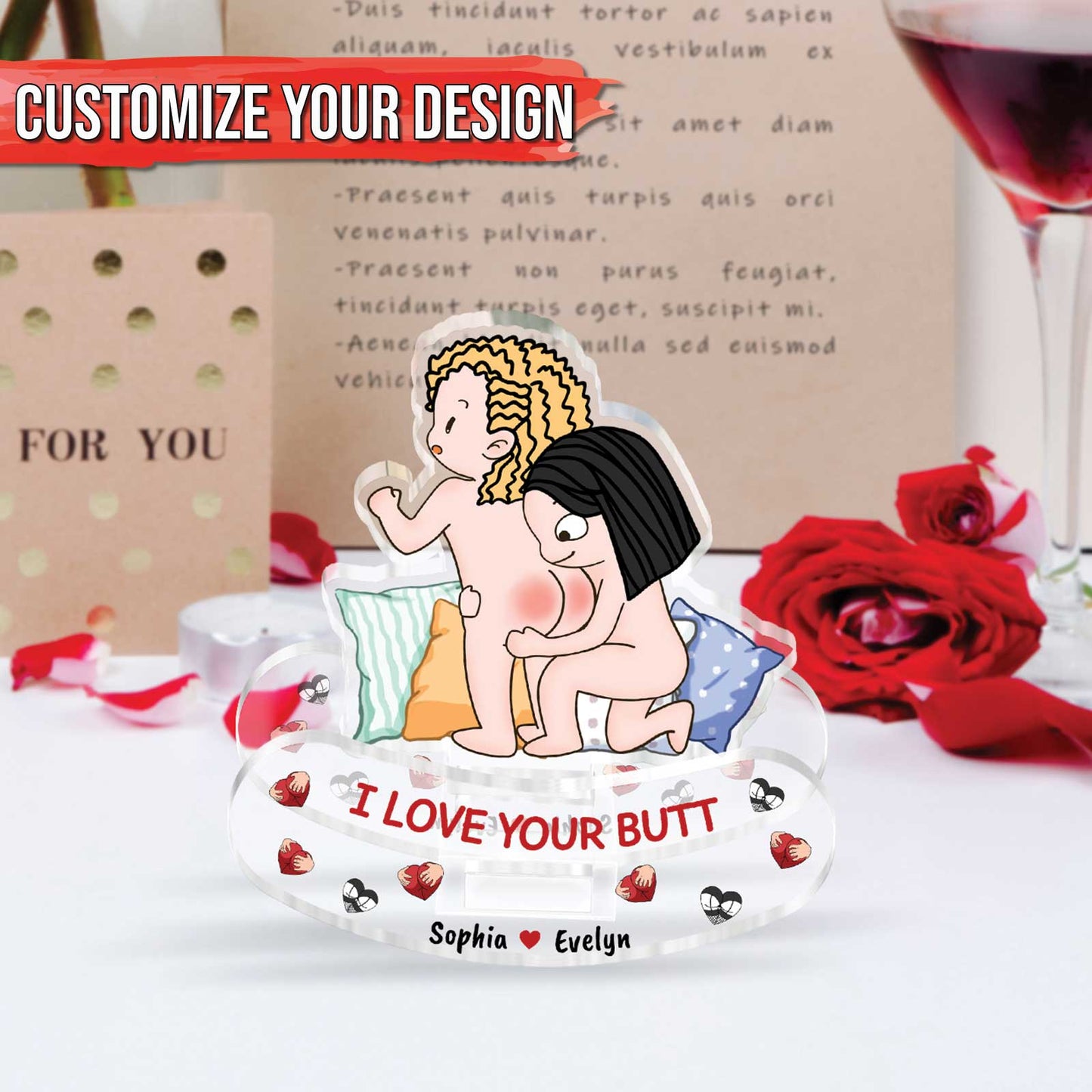 Couple - I Love Your Butt - Personalized Shaking Standee