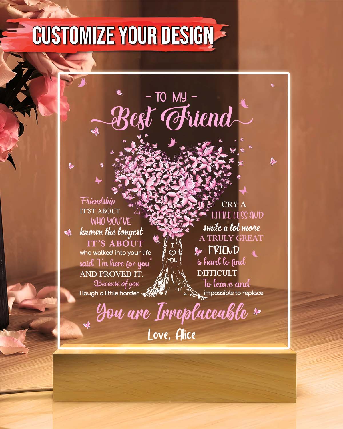 Besties - To My Best Friend, You Are Irreplaceable - Personalized LED Light