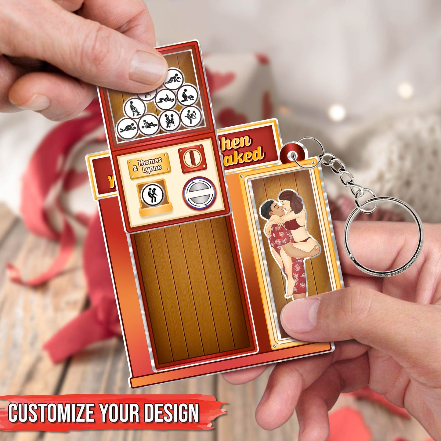 Couple - Shake This When You Want Me Naked - Personalized Shaking Keychain