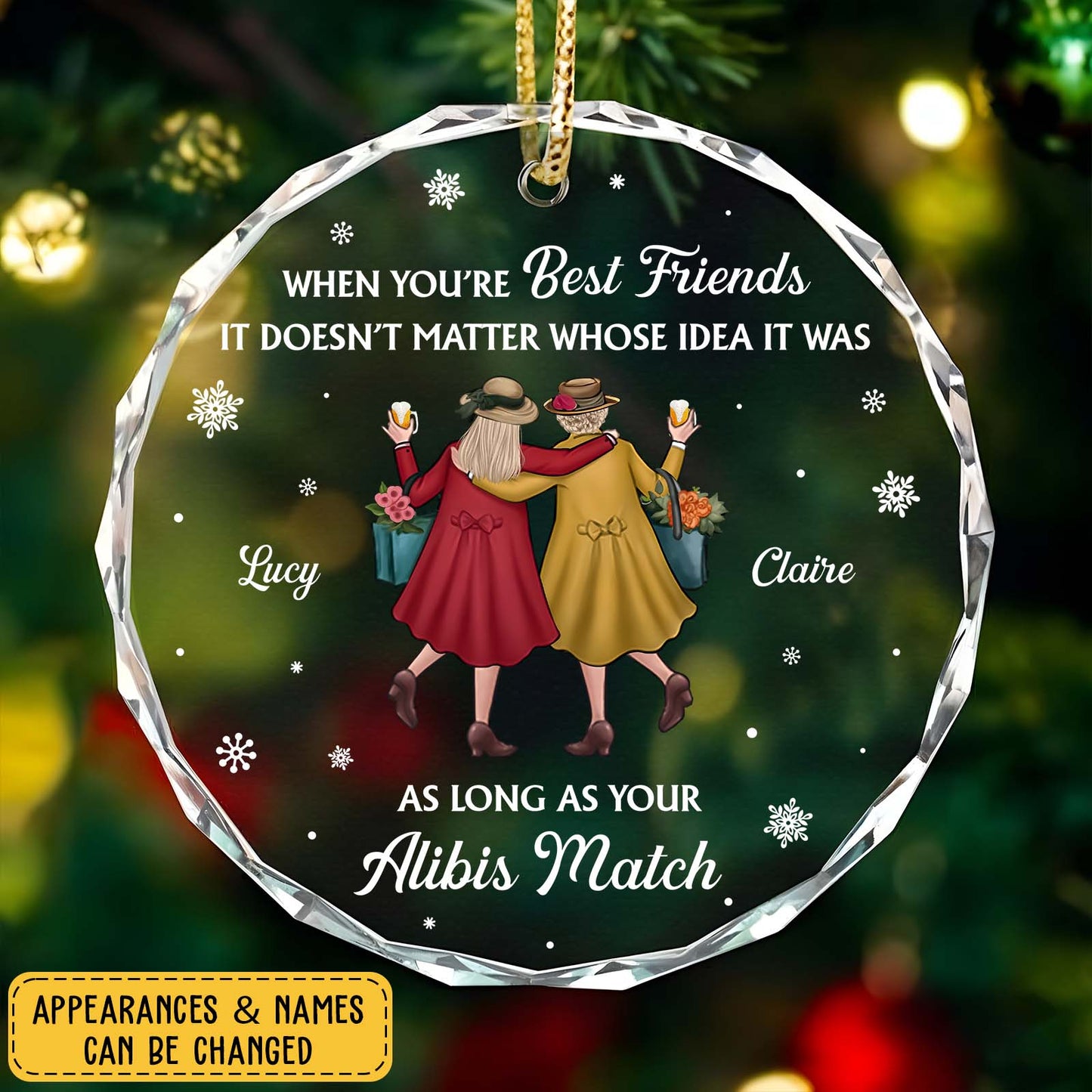 When You’re Best Friends - Personalized Christmas Glass Ornament