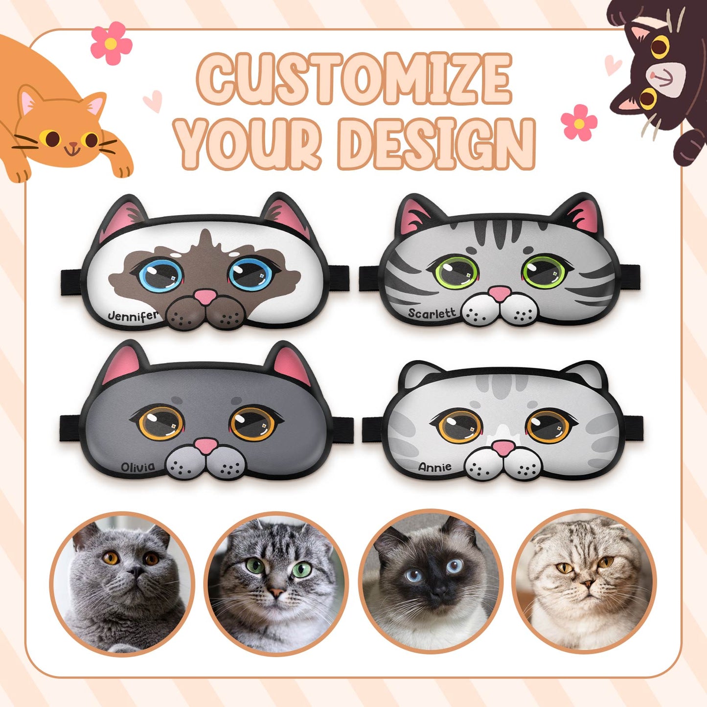 Cat Lovers - Personalized Cat Sleeping Mask