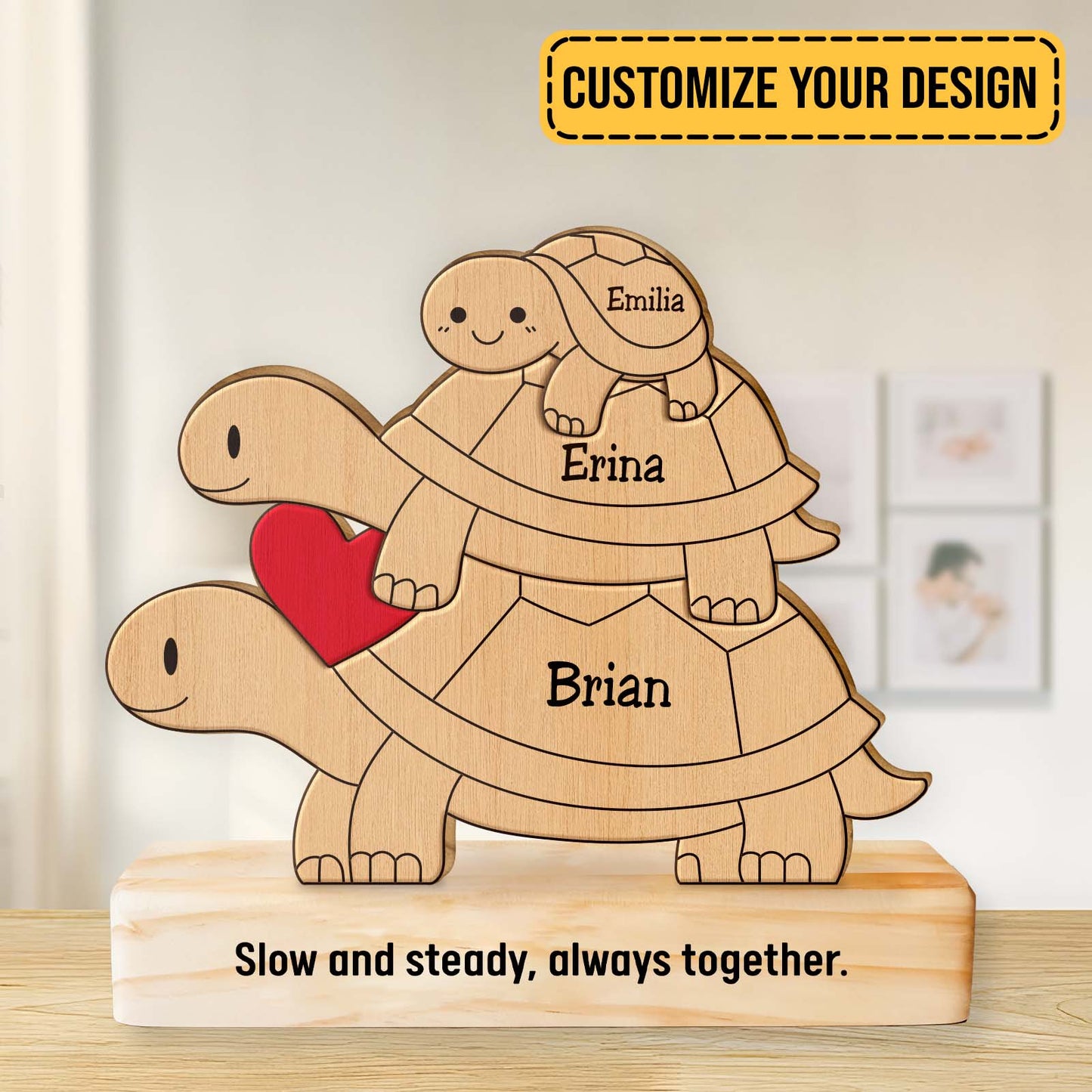 Family - Together We Move At Our Own Pace, But We Always Get There - Personalized Wooden Puzzle