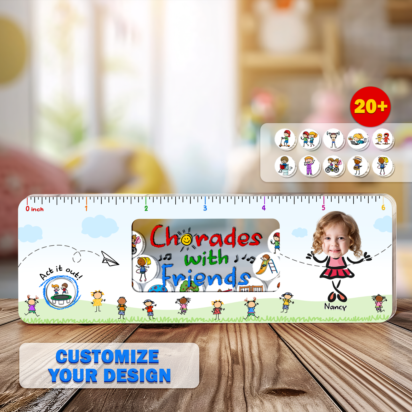 Charades with Friends - Personalized Shaking Ruler - Back to School