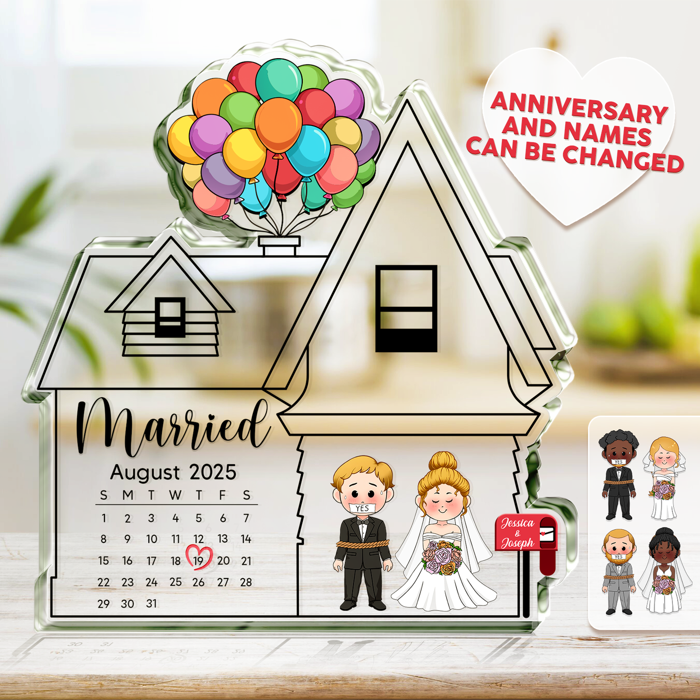Couple Wedding Gift - Married Day - Personalized Acrylic Plaque