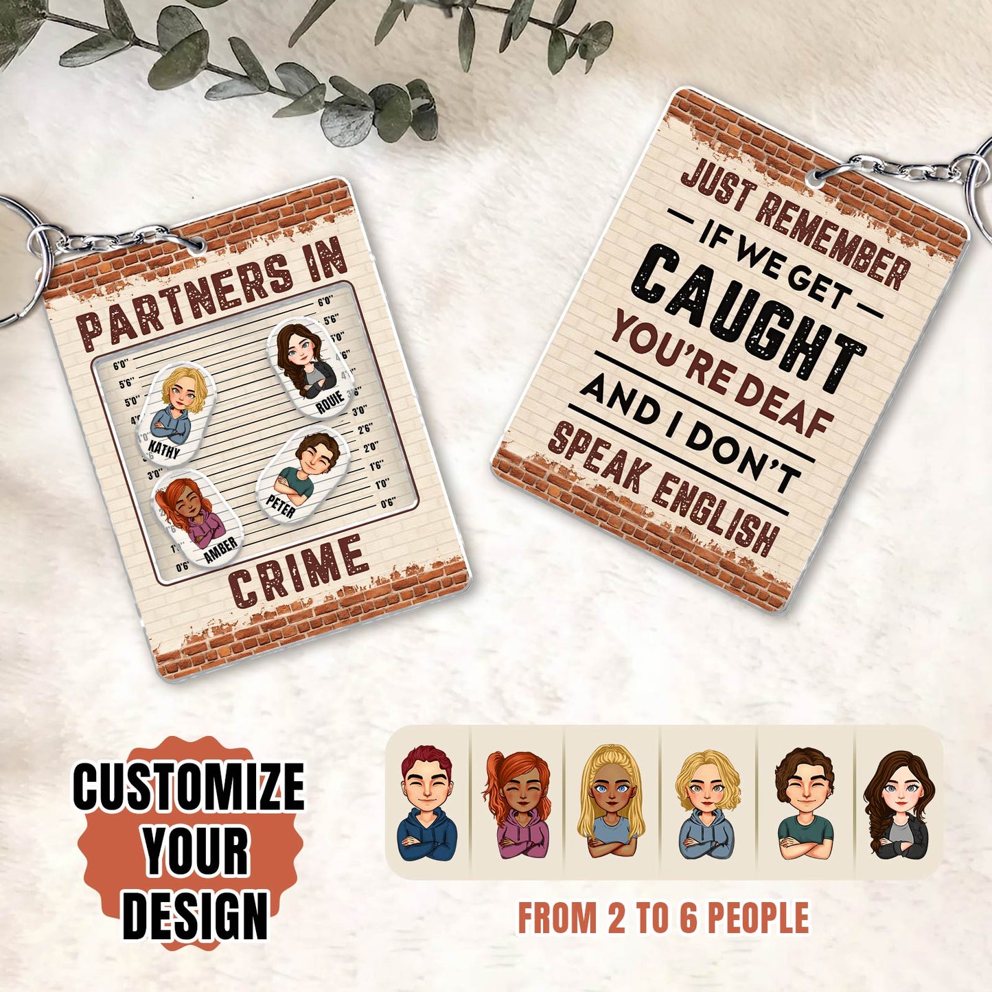 Bestie - Partners In Crime - Shaking Keychain