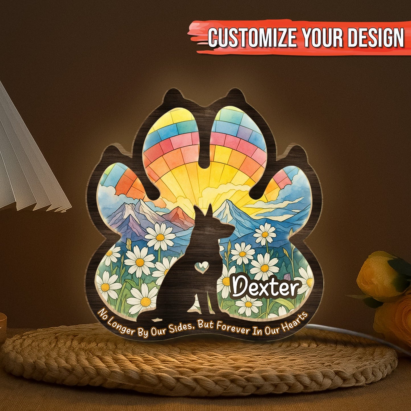Pet Lover - You Were My Favorite Hello And My Hardest Goodbye - Personalized LED Light Wooden Plaque