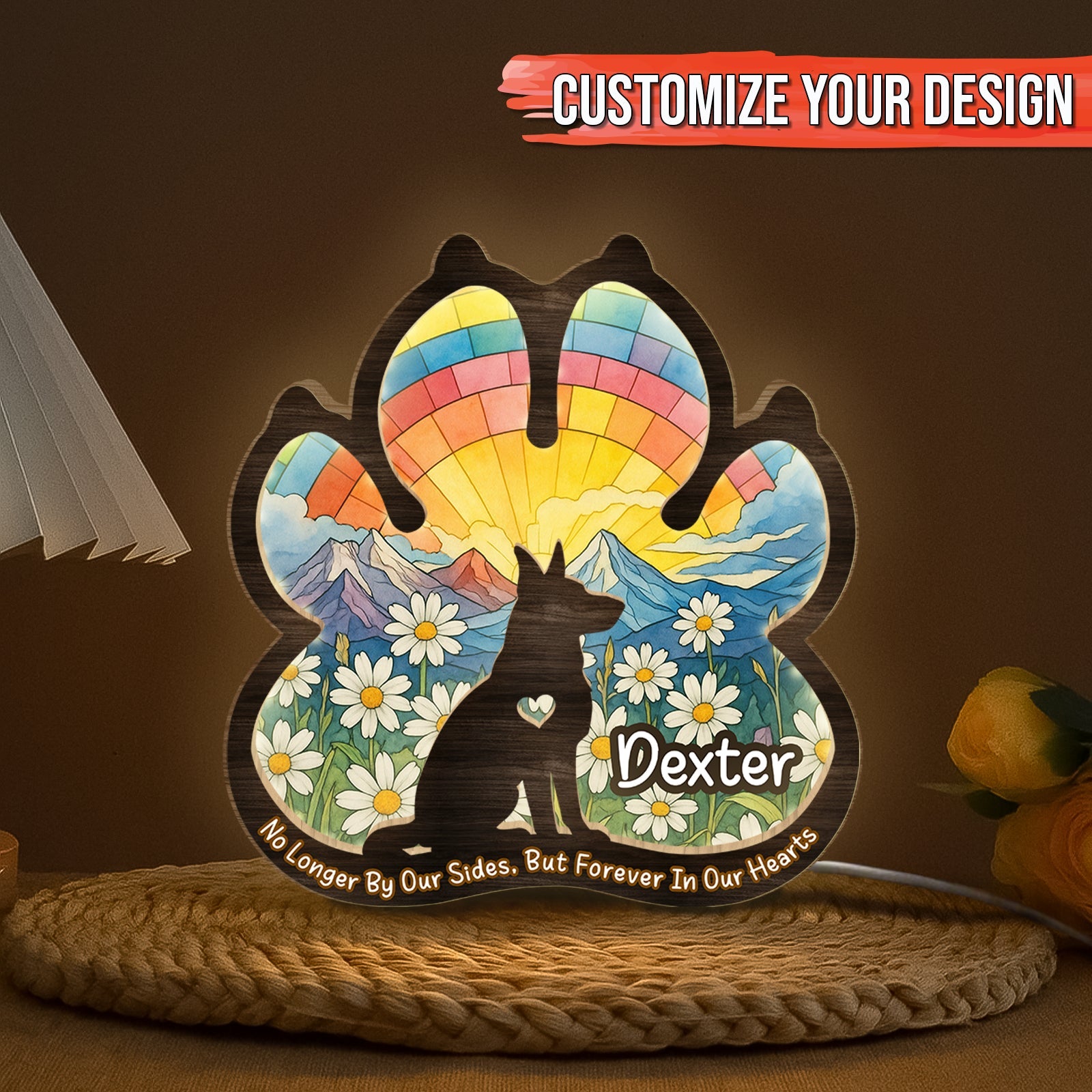 Pet Lover - You Were My Favorite Hello And My Hardest Goodbye - Personalized LED Light Wooden Plaque