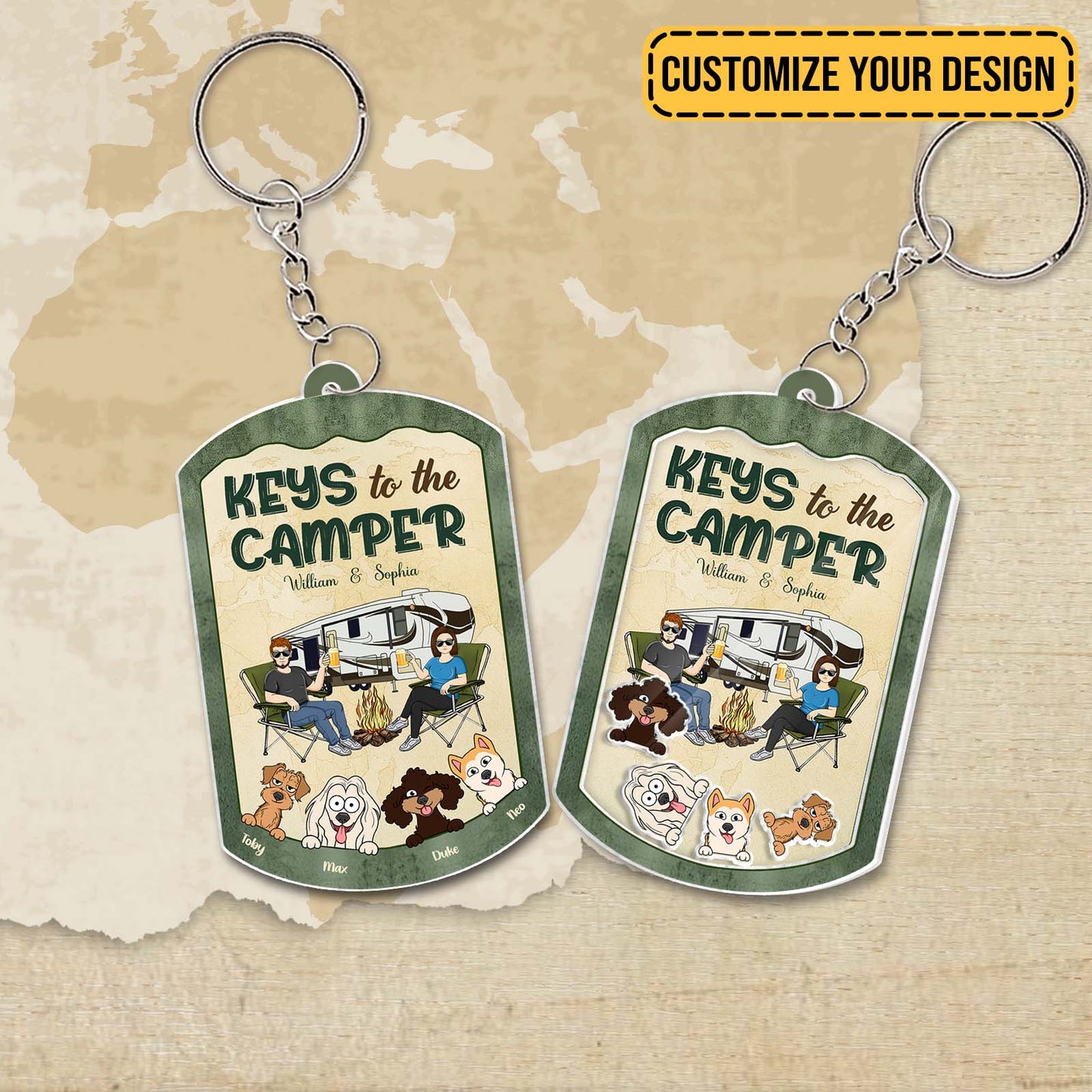 Pet Lover - Keys To The Camper - Personalized Shaking Keychain