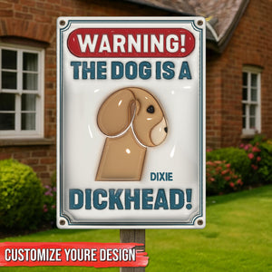 Pet Lovers - Warning - Personalized Inflate Classic Metal Sign