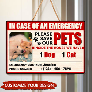 Pet Lover - Please Save Our Pets - Personalized Wooden Door Sign