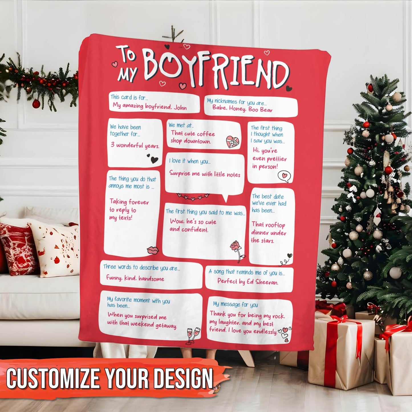 Couple - To My Boyfriend - Personalized Blanket