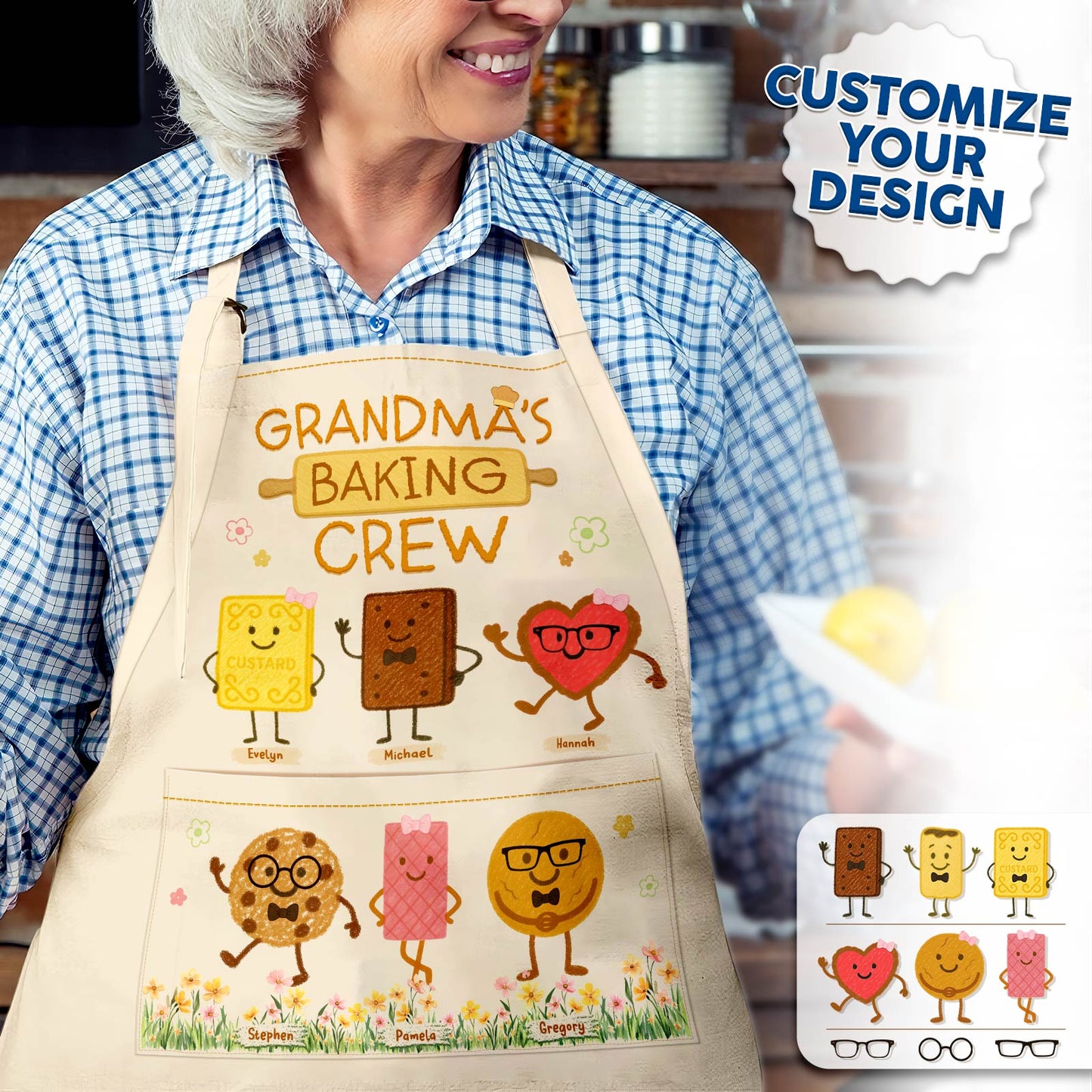 Grandma's Baking Crew - Personalized Aprons