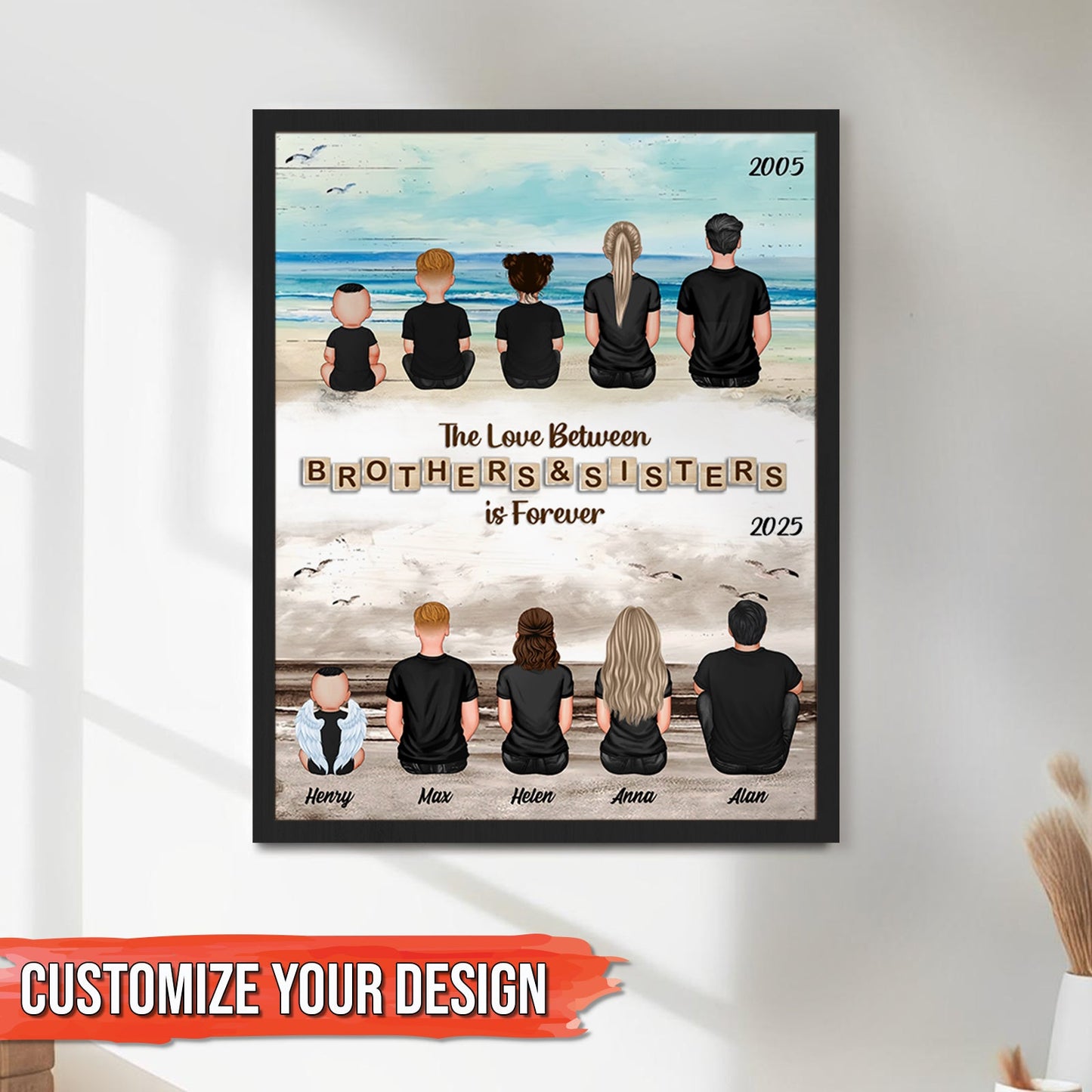 Family - The Love Between Brothers & Sisters Is Forever - Personalized Poster