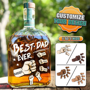 Father - Best Dad Ever - Personalized Whiskey Bottle