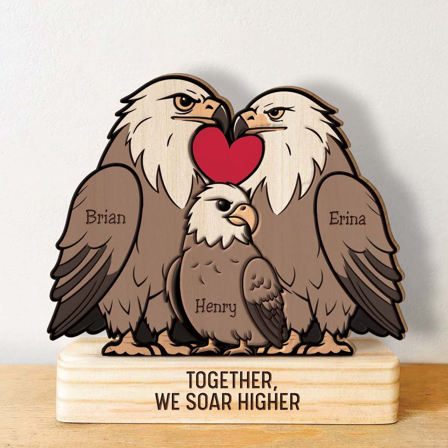 Family - Together, We Soar Higher - Personalized Wooden Puzzle