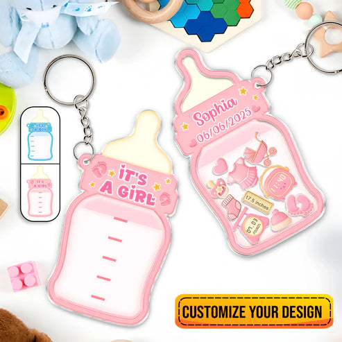 Family - It's A Girl/Boy - Personalized Shaking Keychain