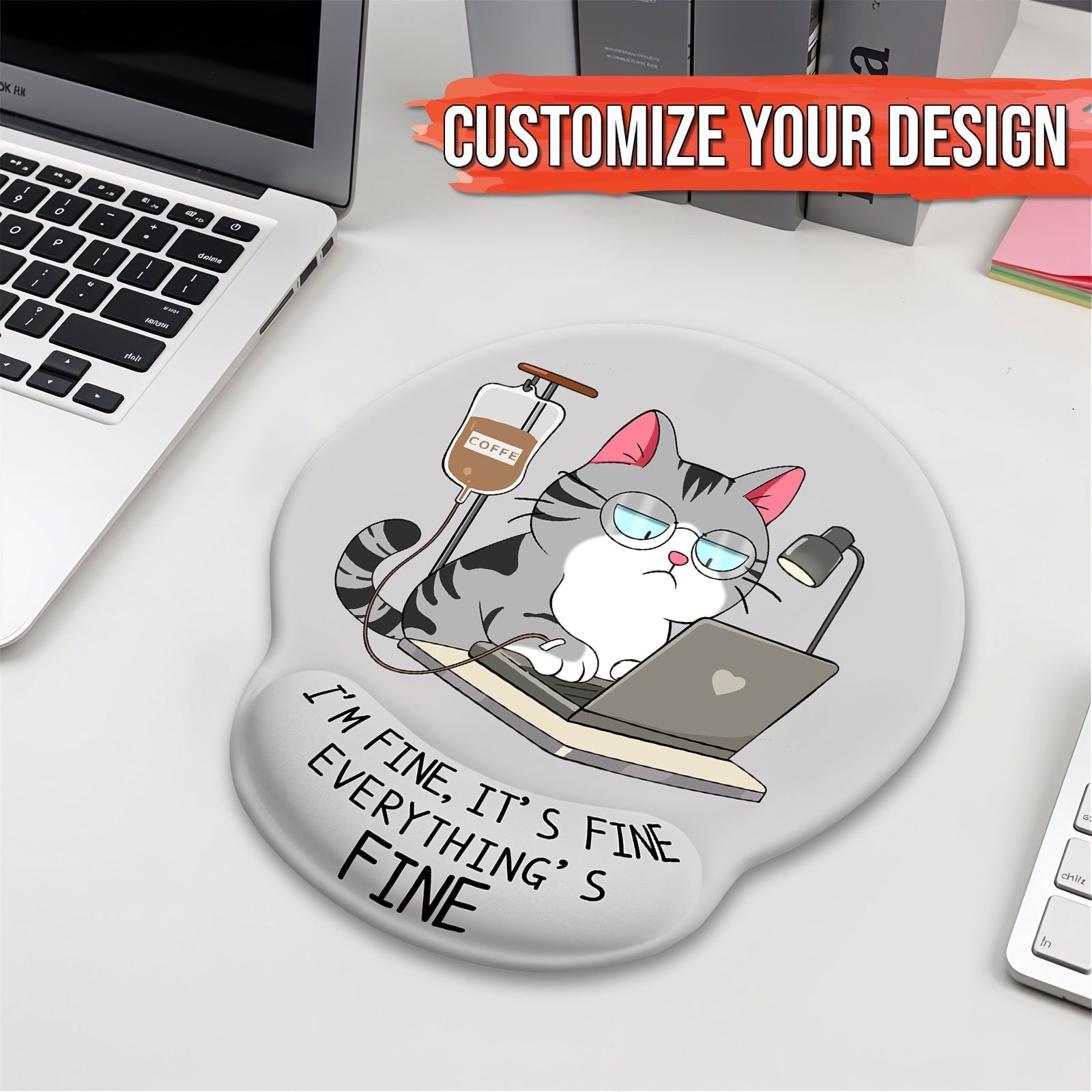 Pet Lover - I'm Fine, It's Fine Everything's Fine - Personalized Mouse Pad