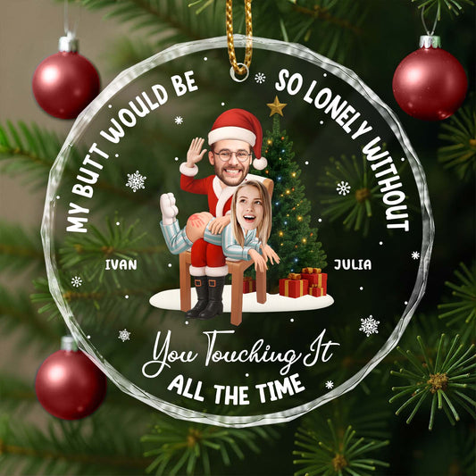 Personalized Couples Christmas Glass Ornament - Funny Custom Gift For Him Or Her