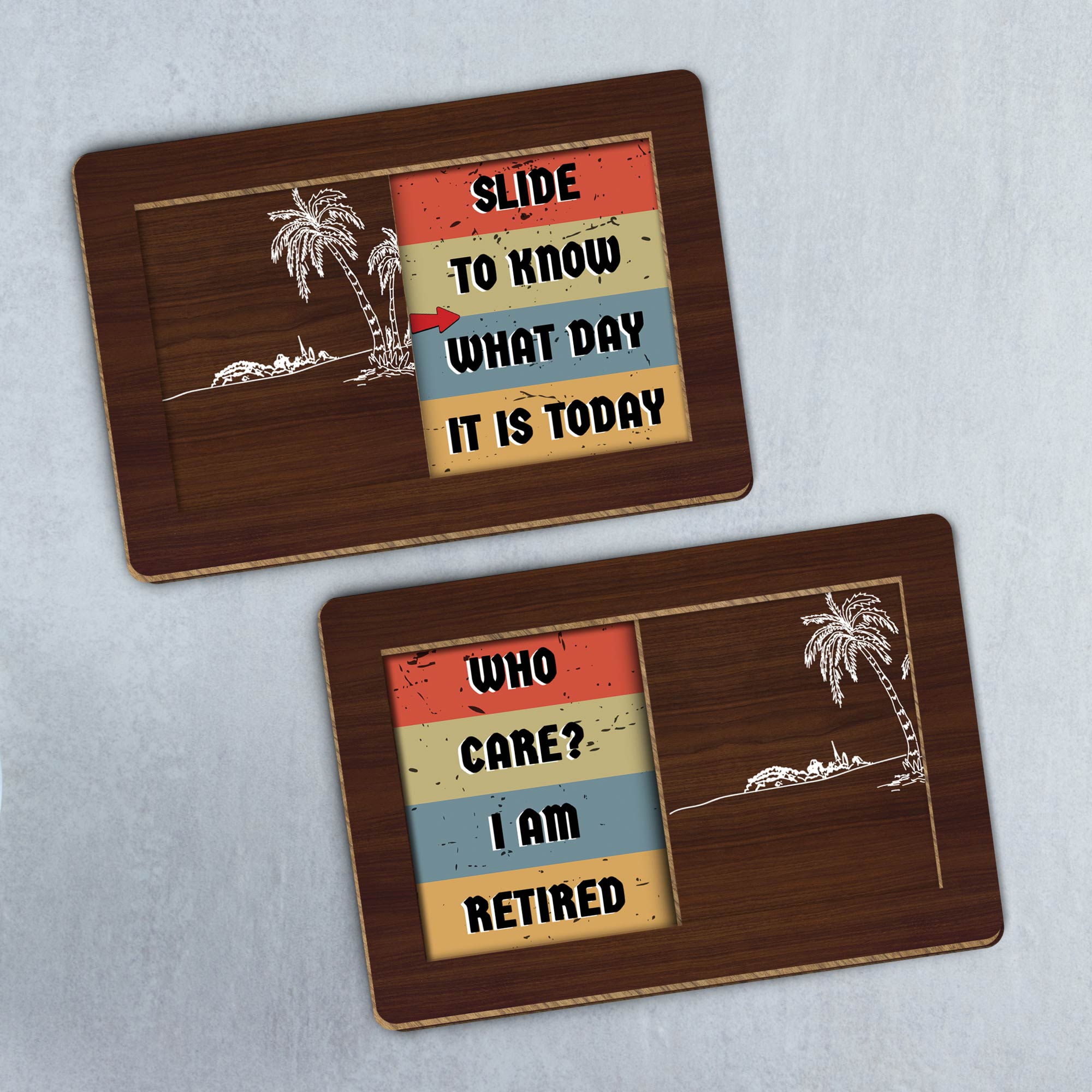 Who Care? I Am Retired - Personalized Wooden Sliding Car Sunshade Clip