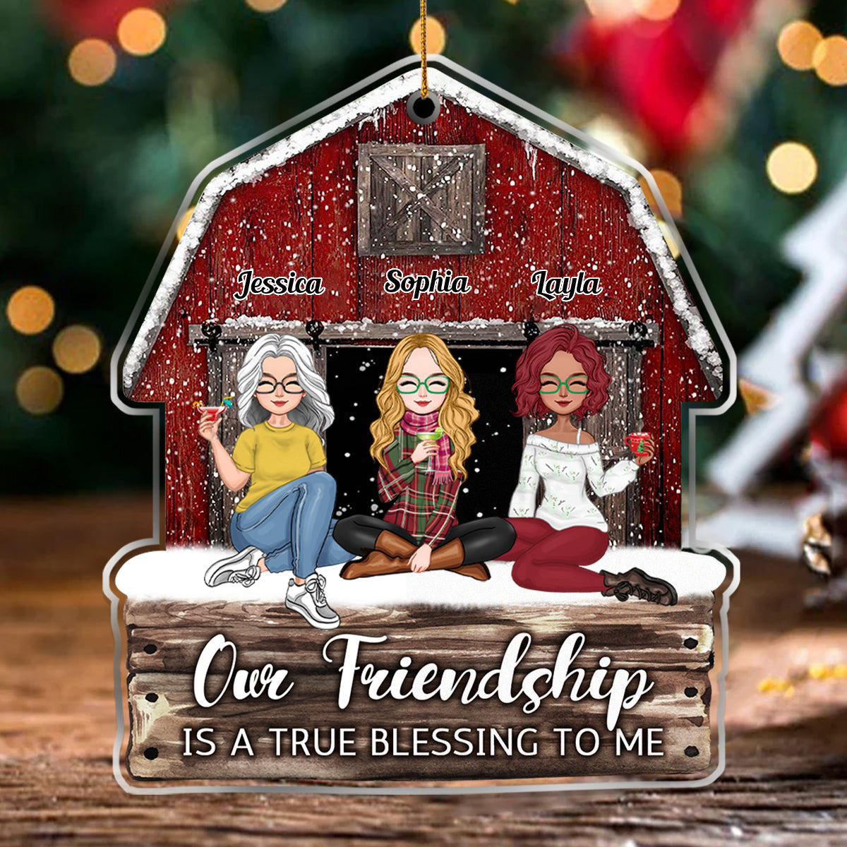 Besties - We'll Be Friends Until We're Old And Senile Then We'll be New Best Friends - Personalized Wooden Ornament