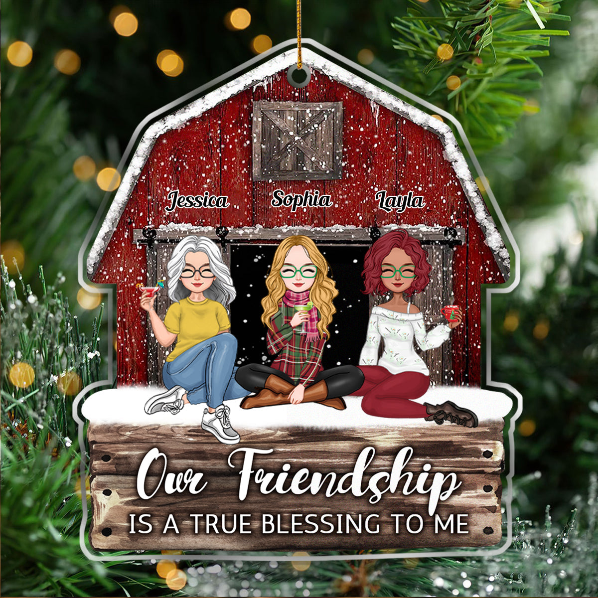 Besties - We'll Be Friends Until We're Old And Senile Then We'll be New Best Friends - Personalized Wooden Ornament