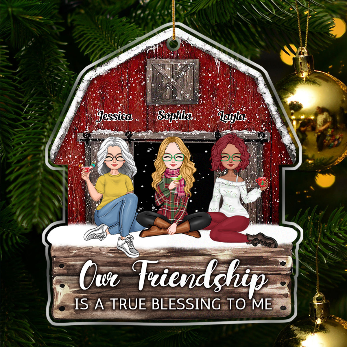 Besties - We'll Be Friends Until We're Old And Senile Then We'll be New Best Friends - Personalized Wooden Ornament