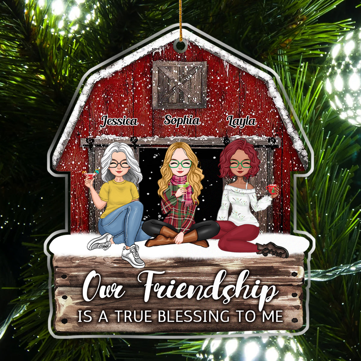 Besties - We'll Be Friends Until We're Old And Senile Then We'll be New Best Friends - Personalized Wooden Ornament