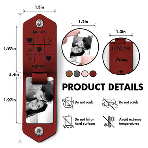 Custom couple keychain gift with personalized photo and heartfelt message for couples