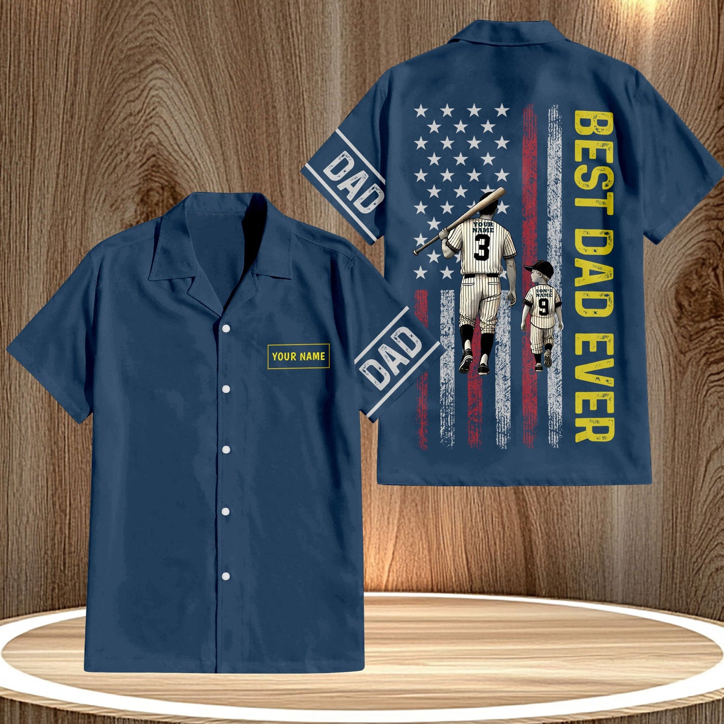 365Gifty custom Hawaiian shirt for dads with Best Dad Ever and baseball father and son design