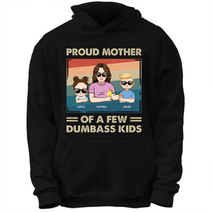 365Gifty black hoodie custom mother gift shirt with proud mother cartoon and kids names