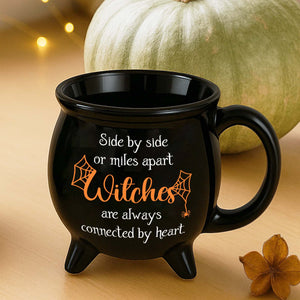 365Gifty black cauldron mug with legs and handle witches text spiderweb graphic personalized Halloween mug for friends