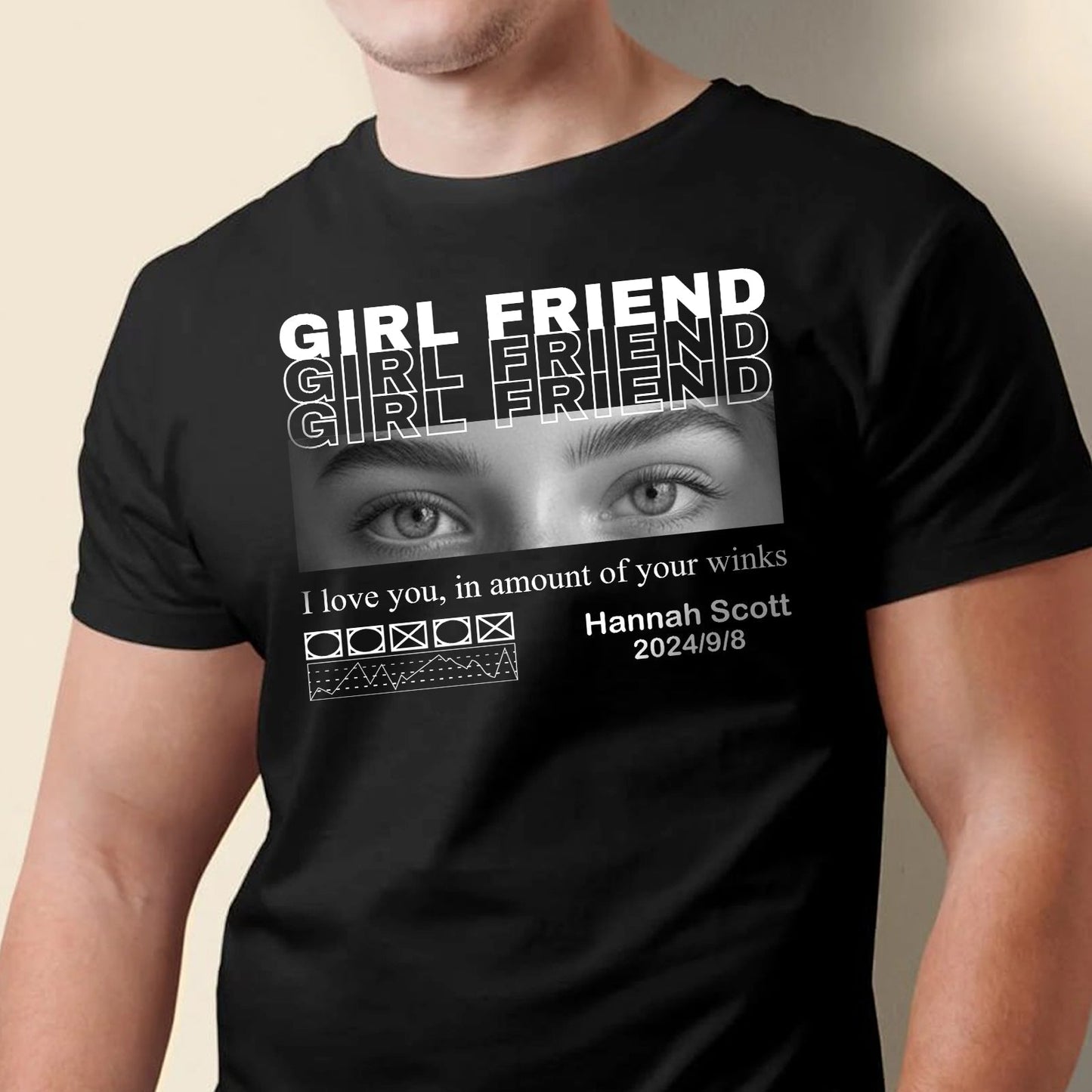 Black custom only you shirt with girlfriend text and eyes graphic by 365Gifty