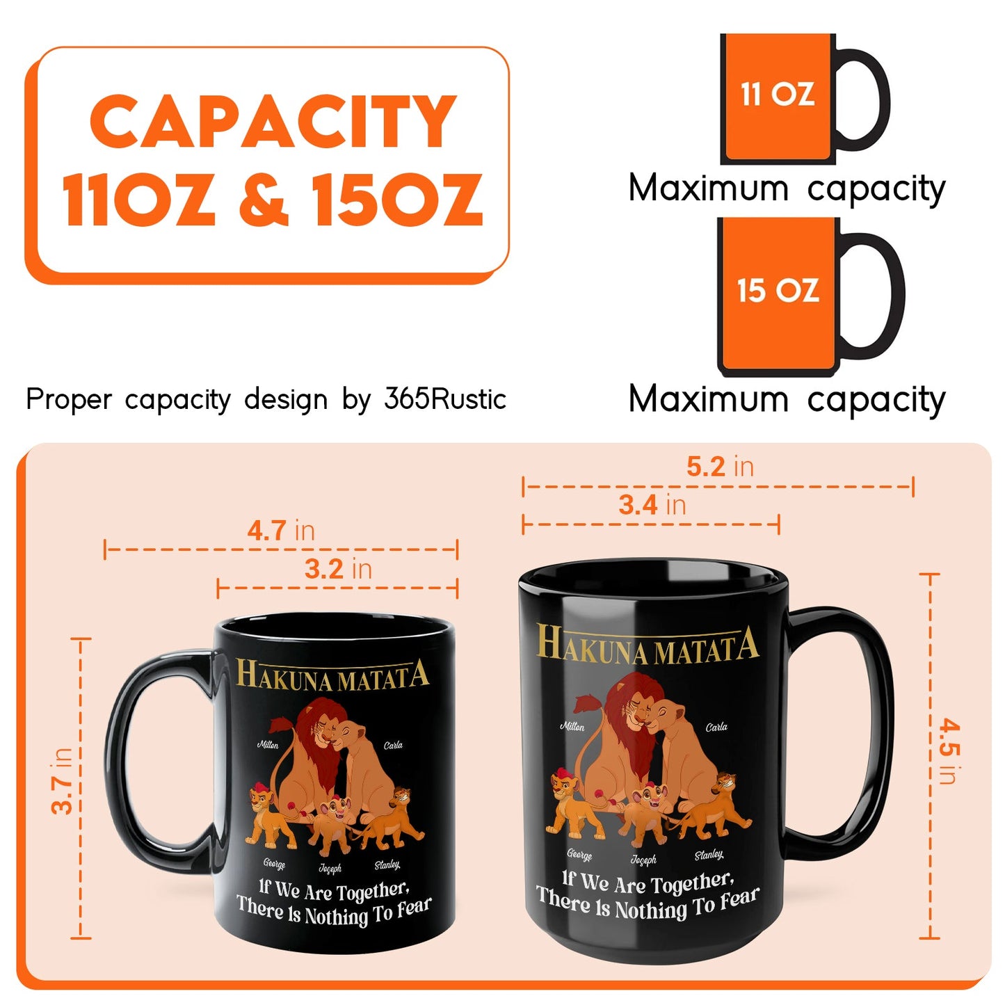 Black mug featuring Hakuna Matata design, a perfect family togetherness gift mug for loved ones
