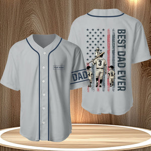 365Gifty father's day gift baseball jersey with Best Dad Ever design and personalized name patch