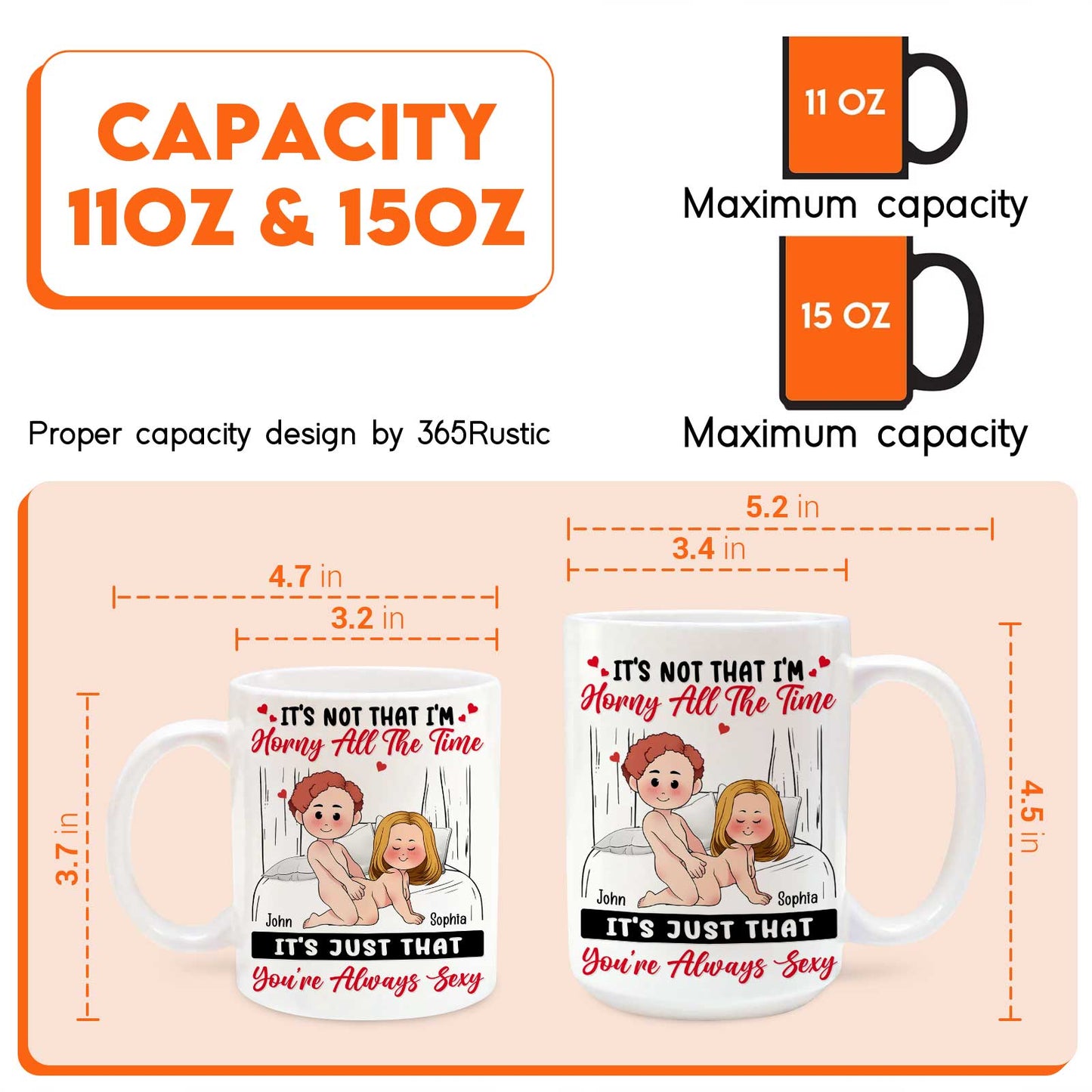 Funny couples coffee mug featuring a playful illustration and humorous text design from 365Gifty