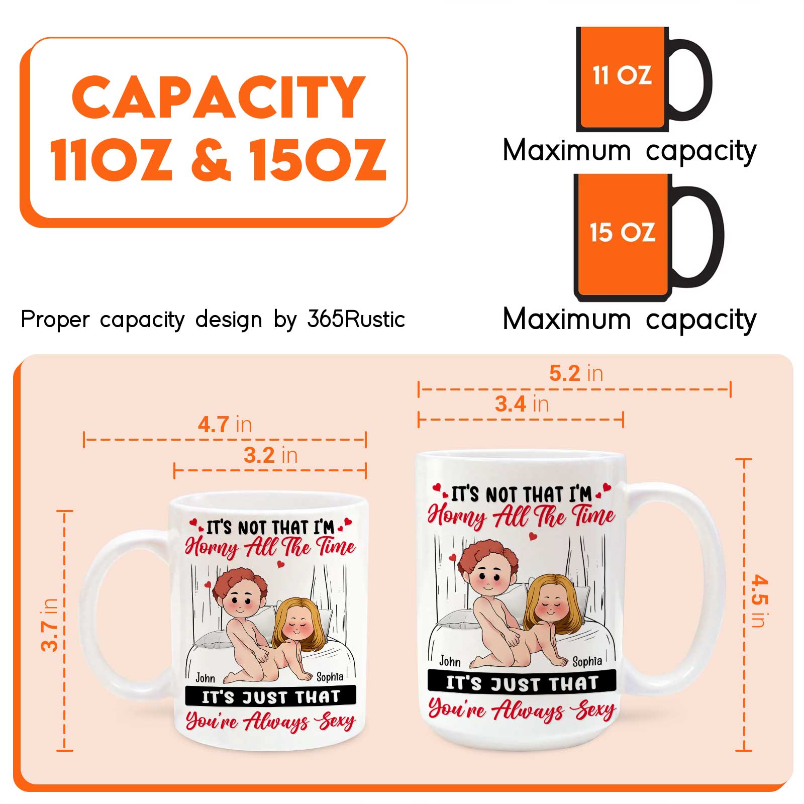Funny couples coffee mug featuring a playful illustration and humorous text design from 365Gifty